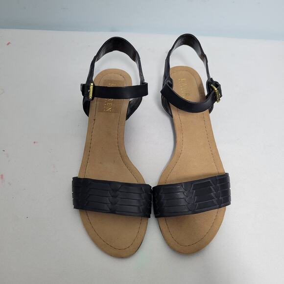 Lauren Ralph Lauren Shoes - Lauren Ralph Lauren Latrice Black Wedge Sandals Size 10B 31526-